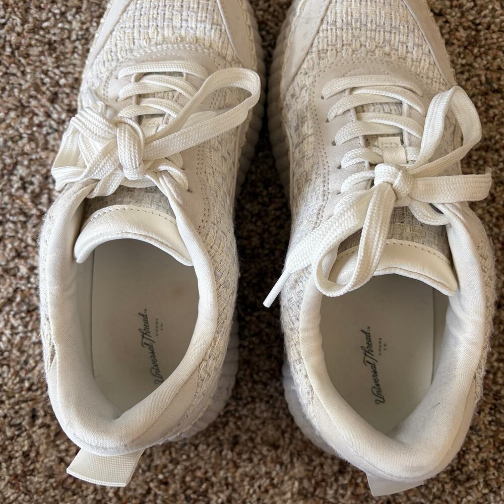 Universal Thread Dolen Woven Platform Comfort Sneakers - White Women's Size 8.5 - Picture 4 of 11